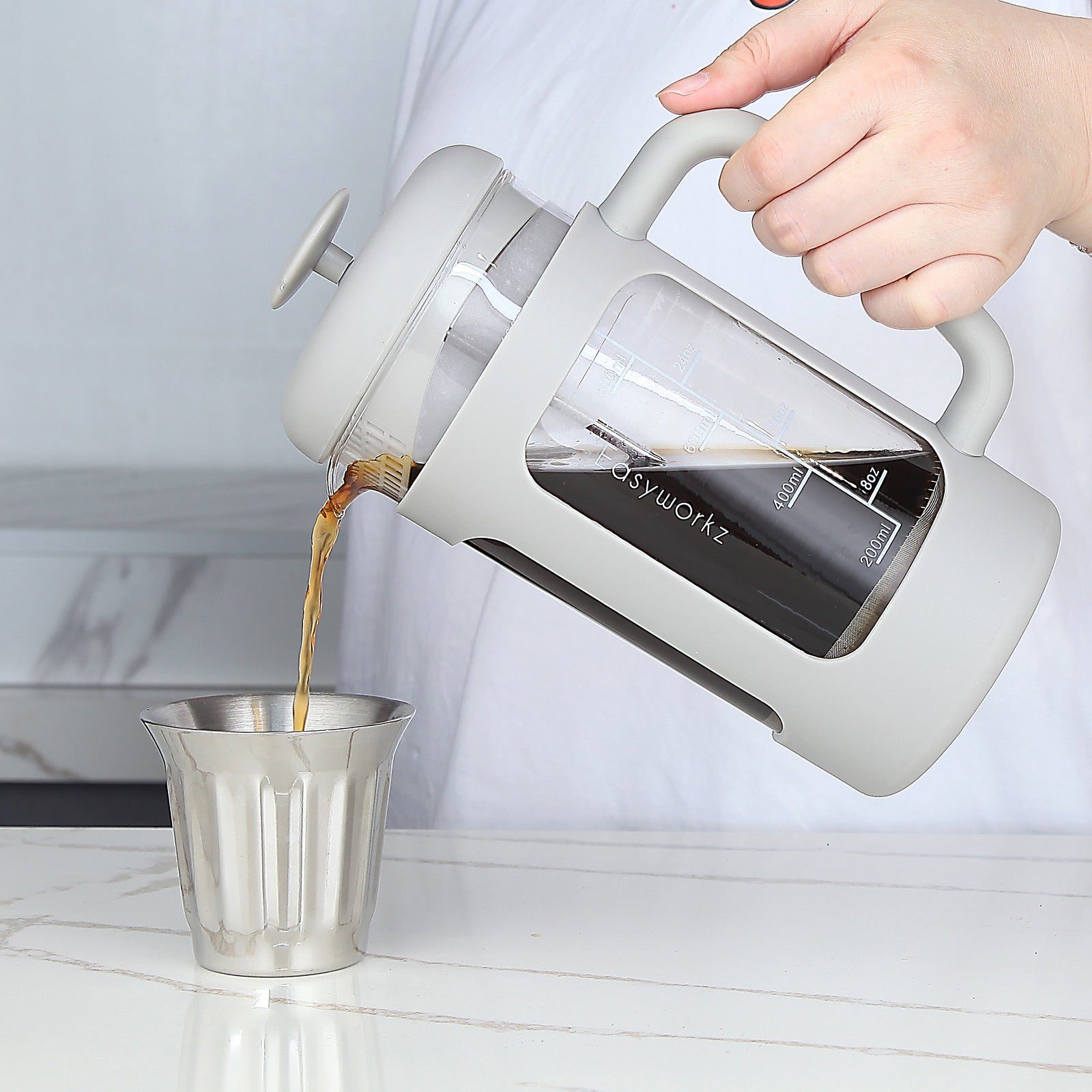 Glass French Press Hand Pouring Coffee Pot Coffee Brewing Filter Appliance Tea Infuser Suit