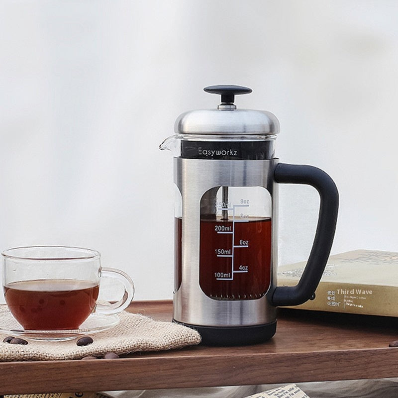Glass French Press Hand Pouring Coffee Pot Coffee Brewing Filter Appliance Tea Infuser Suit